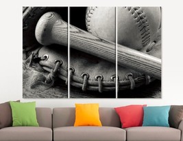 Baseball Canvas Print Boys Room Gift for Husband Boyfriend Baseball Lover Home D - £39.16 GBP