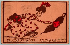 Comic No Time To Write On the Go Bags Packed Running Co 1909 UDB Postcard H4 - £7.80 GBP