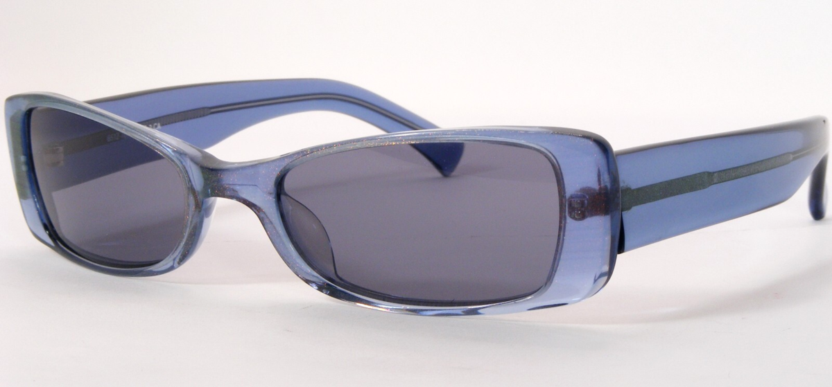 Crash 6512 704530 Blu Chameleon Unico Raro Occhiali da Sole W/ Blu Lenti - $58.35