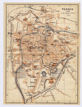 1928 Original Vintage City Map Of Padua Padova / Veneto / Italy - $23.47