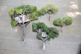 Scenic HO Scale 4 Trees and 2 Treehouses - £34.45 GBP