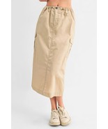 Cargo Skirt With Drawstring Midi Skirt - $21.50