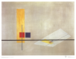 LASZLO MOHOLY-NAGY Konstruktion Z I 27.5&quot; x 35.5&quot; Poster 1989 Modernism Yellow, - £51.55 GBP