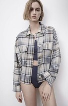 Zara NWT Plaid Flannel Overshirt Shirt Jacket Shacket SizeS - £36.20 GBP