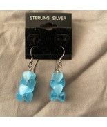 Pierced Earrings Blue Heart Bead Clusters Dangle 1.5” Long New - £4.85 GBP