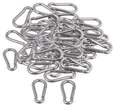 Stainless Steel Spring Snap Quick Link Lock Ring Hook M6 60mm Pack of 5 new - £6.67 GBP