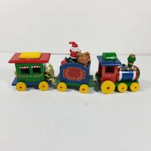 Christmas Train Green Red Blue Enesco Colorful Holiday Engine Toy Car Ca... - £7.30 GBP