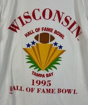 Vintage Wisconsin Badgers T Shirt 1995 Hall Fame Bowl Nutmeg NCAA Large USA 90s - £31.45 GBP