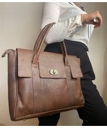 Handmade Leather Laptop Bag for Women – Large Work Full Grain Leather Of... - $232.49 CAD
