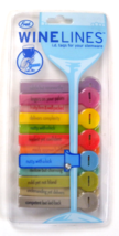 Set Of Twelve Colorful Fred &amp; Friends Wine Lines ID Tags For Your Stemware - £7.19 GBP