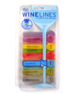 Set Of Twelve Colorful Fred &amp; Friends Wine Lines ID Tags For Your Stemware - £7.09 GBP