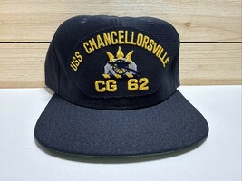 Vintage USS Chancellorsville MILITARY Hat CG-62 Ship Hat New Made In USA... - $29.60