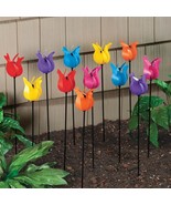 Set of 12 Mesmerizing Multi-Colored Tulip Wind Spinner Yard Garden Stake... - £27.81 GBP
