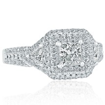 GIA Certified 1.39 Carat Princess Cut Diamond Engagement Ring 18k White Gold - $5,193.41