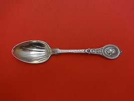 Medallion Coin by Kidney &amp; Johnson Coin Silver Ice Cream Spoon with Lines 5 3/4&quot; - £100.21 GBP