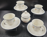 10 Pc Villeroy &amp; Boch Romantica Cup Saucer Sugar Bowl Lid Set Vintage Fl... - $79.07