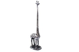 Rustic Silver Cast Iron Giraffe Extra Toilet Paper Stand 19&quot; - £58.28 GBP