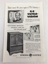 General Electric G E Ultravision TV Vtg 1953 Print Ad Bing Crosby Joan D... - $9.89