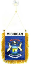 Wholesale lot 12 Michigan Mini Flag 4&quot;x6&quot; Window Banner w/ suction cup - £22.33 GBP