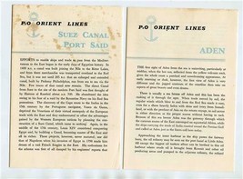 P&amp;O Orient Lines Ports of Call Brochures Aden &amp; Suez Canal Port Said 1960 - £14.20 GBP