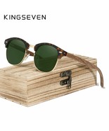 KINGSEVEN Retro Fashion Style Handmade Black Walnut Wooden Sunglasses Me... - $34.98 CAD