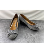 Michelle D Slip On Women 8.5M Shoes Gray Suede Patent Bow Comfort Wedges... - $360.37 MXN