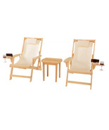 W Unlimited Romantic Collection Canvas Sling Chairs with Cup and Wine Ho... - $400.95