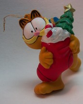 Vintage Garfield Cat With Full Stocking 3&quot; Holiday Christmas Ornament - £11.66 GBP