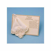 Ivory Handkerchief Wedding Hankie Gifts Venise Bridal Hanky - £16.32 GBP