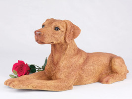 Large 238 Cubic Inches Red &amp; Tan Doberman Pinscher Resin Urn, Ears Down - £147.91 GBP