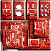 RUSTIC FIRE ALARM RED PAINT BRICK LIGHT SWITCH OUTLET WALL PLATE HOME AR... - $225.06 MXN+
