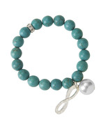 Turquoise Stretch Bracelet with Infinity Charm  FREE SHIPPING New fashion - $11.88