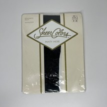 Vintage Size C Sheer Color Pantyhose Jet Black Sandal Foot - $16.83