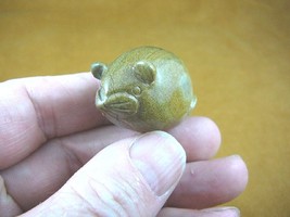 (Y-MOU-556) TAN Roly Poly Mouse Mice gemstone STONE carving gem FAT figu... - $14.01