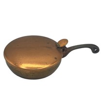 Vintage Small Miniature Copper Hinged Lid Lidded Popcorn Bed Pan 3&quot; Diam... - $18.66