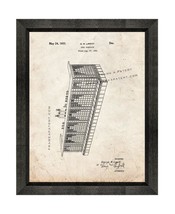Soda Fountain Patent Print Old Look with Beveled Wood Frame - $24.95+