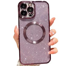 Compatible With Iphone 12 Pro Max Magnetic Glitter Case, Luxury Plating Cute Bli - £19.63 GBP