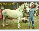 My Mule and Me Hillbilly Humor Comic UNP Unused Chrome Psotcard M5 - $3.91