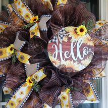 Hello Wreath Sunflower Decor 22x6 Porch Accent - $54.99