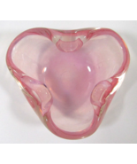 Vintage Murano Pink and Clear Glass Ruffled Bowl - £77.23 GBP