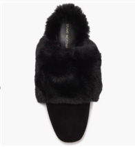 Stuart Weitzman Edie Chill Faux Fur &amp; Suede Mule in Black - Size 8.5 $395 New - £47.44 GBP