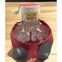 Santa Claus Christmas Basket Table Top Holiday Decor Stocking Alternative - $17.39