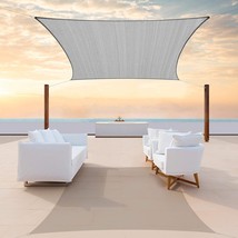 ColourTree 14&#39; x 14&#39; Grey Sun Shade Sail Square Canopy Fabric Cloth Screen, - £64.74 GBP