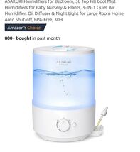Humidifiers for Bedroom, 3L Top Fill Cool Mist Humidifiers for Baby Nurs... - $34.53