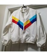Vintage RHM Dock Wear Light-Weight Color Block Rainbow Beach Jacket Wome... - $43.83