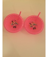 Minnie Mouse sip a bowl 2 pc Disney cereals straw Zac Designs 6 x 6 inch... - $9.99