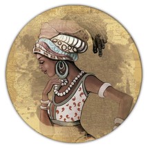African Woman Portrait Profile : Gift Coaster Ethnic Art Black Culture Ethno - £3.94 GBP