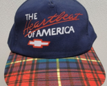 Vintage Yupoong Snapback Hat The Heartbeat Of America Chevrolet Chevy Plaid - £55.38 GBP