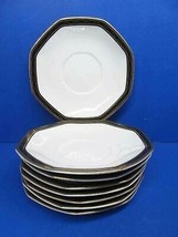 Christopher Stuart  Black Dress Saucers Only No Cups Set Of 8 Excellent - £16.98 GBP