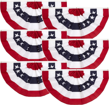 American Flags Bunting Flag 1.5X3 Ft - Half Fan Banner Pleated Patriotic... - $33.50